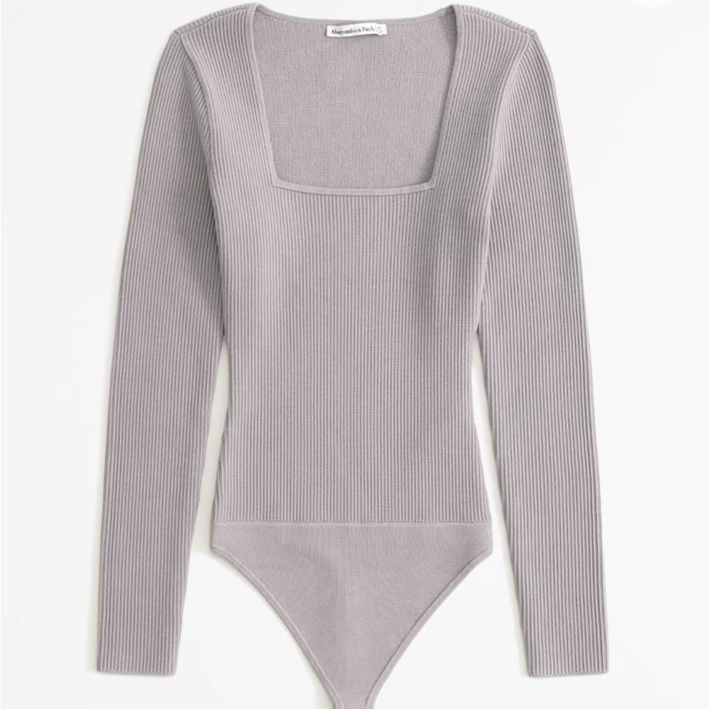 Abercrombie & Fitch Long-Sleeve Ottoman Squareneck Bodysuit S